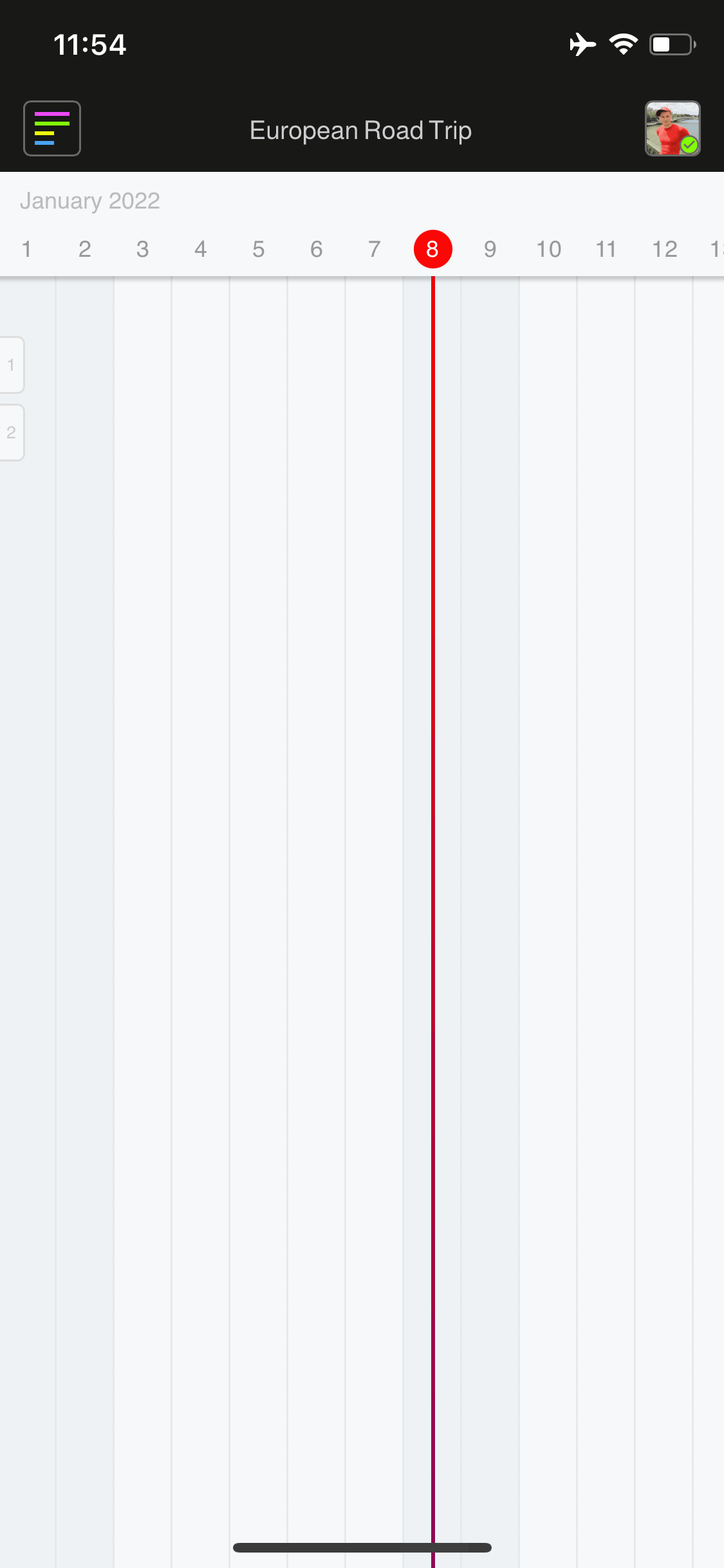 Project delivery plan for product team created with Rebel Plans tool on mobile phone